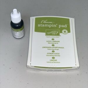 Stampin Up Ink Pad Lucky Limeade Green Classic Refill Ink Bottle Scrapbook Craft